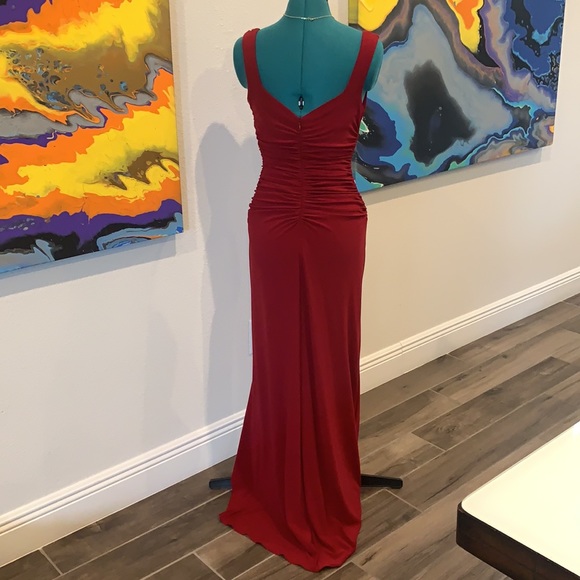 Laundry by Shelli Segal Red Ruched Evening Dress - Picture 3 of 13